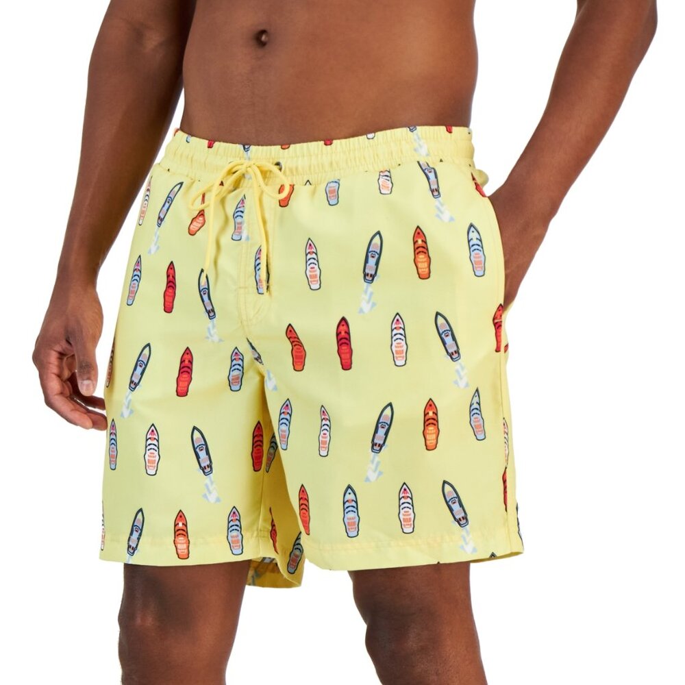 NWT Club Room Men's Wave Catchers Swim Trunks, Created for Macy's Size M